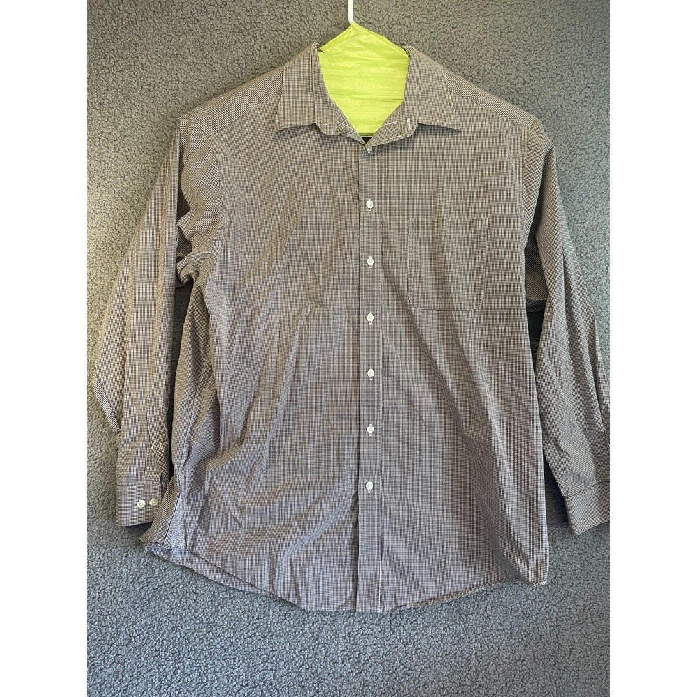 Roundtree & York 2XT Button Down black Plaid Shirt
